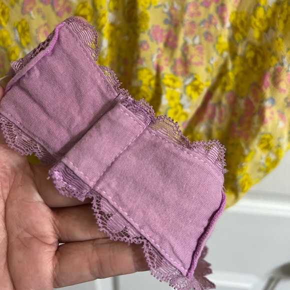 Free People Bare it All Yellow Floral Print Tie-Strap Bodysuit Size Medium - Picture 9 of 9